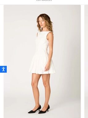 NIA The Brand White Drop-Waist Mini Dress